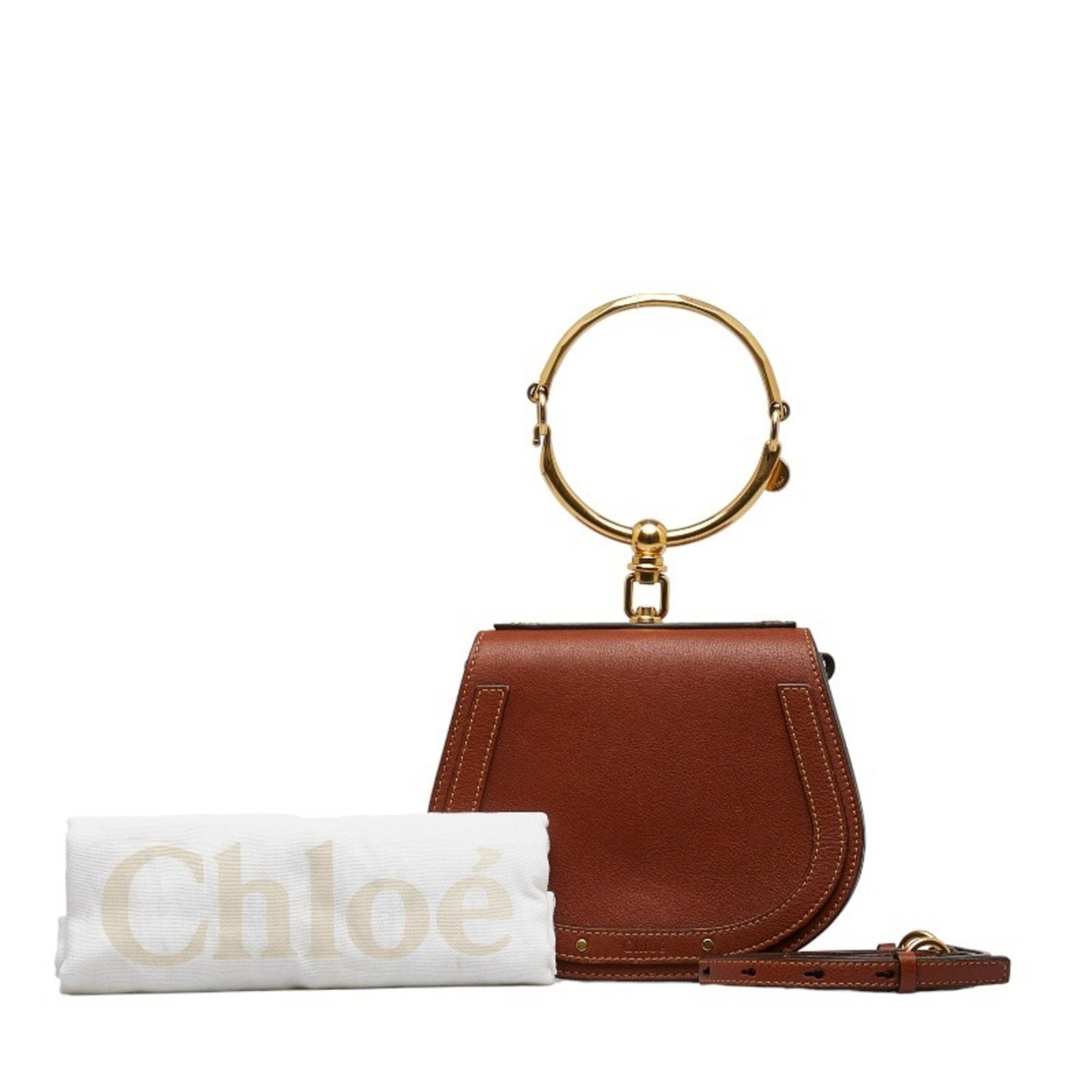 Chloe Chloe handbag shoulder bag brown gold leather ladies: Chloe Chloe handbag shoulder bag brown gold leather ladies Brand: Chloe Line: Ethel Type: Handbag Shoulder bag Material: Leather Leather: Color: Brown Hardware Color: Gold Closure: Magnet Gender: Wome