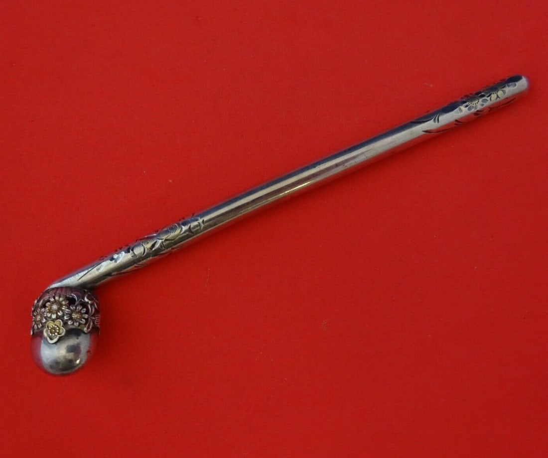 French .750-.800 Silver Absinthe Stirrer Hand Engraved .48ozt. 4 7/8": French .750-.800 Silver Absinthe Stirrer Hand Engraved .48ozt. 4 7/8" Beautiful. 750-. 800 silver hand engraved absinthe stirrer 4 7/8, probably provincial french (unmarked/maker unknown). It is nicel