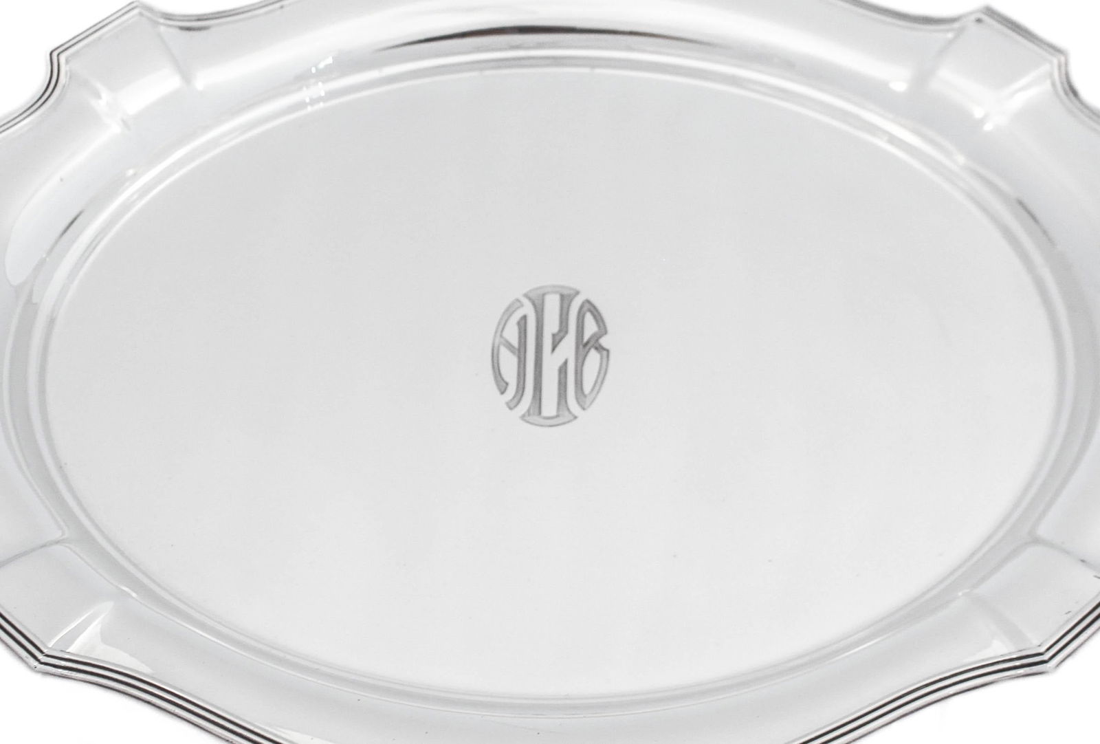 Sterling Silver Tray Gorham 1927: Sterling Silver Tray Gorham 1927 Creator: Gorham Manufacturing Company (Manufacturer) Dimensions: Height: 1 in (2.54 cm)Width: 16 in (40.64 cm)Depth: 12 in (30.48 cm) Materials and Techniques: Sterlin
