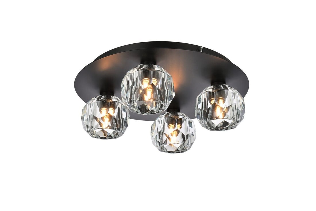 MODERN KITCHEN DINING ROOM CRYSTAL CHANDELIER FLUSH MOUNT LIGHTING BLACK 4 LIGHT: MODERN KITCHEN DINING ROOM CRYSTAL CHANDELIER FLUSH MOUNT LIGHTING BLACK 4 LIGHT Type: Chandelier Sensor Type: Light Material: Crystal Iron Color: Black Light Color: Clear Clear White Warm White White