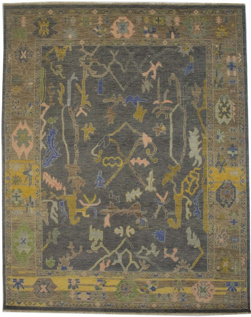 Floral Transitional Turkish Knot 8X10 Antique Washed-Out Handmade Rug Carpet: Floral Transitional Turkish Knot 8X10 Antique Washed-Out Handmade Rug Carpet Free continental US Shipping Type: Area Rugs Color: Muted Colors: Gray Brown Gold Pale Pink Blue etc Size: 7"11 X 9"11 Ft M
