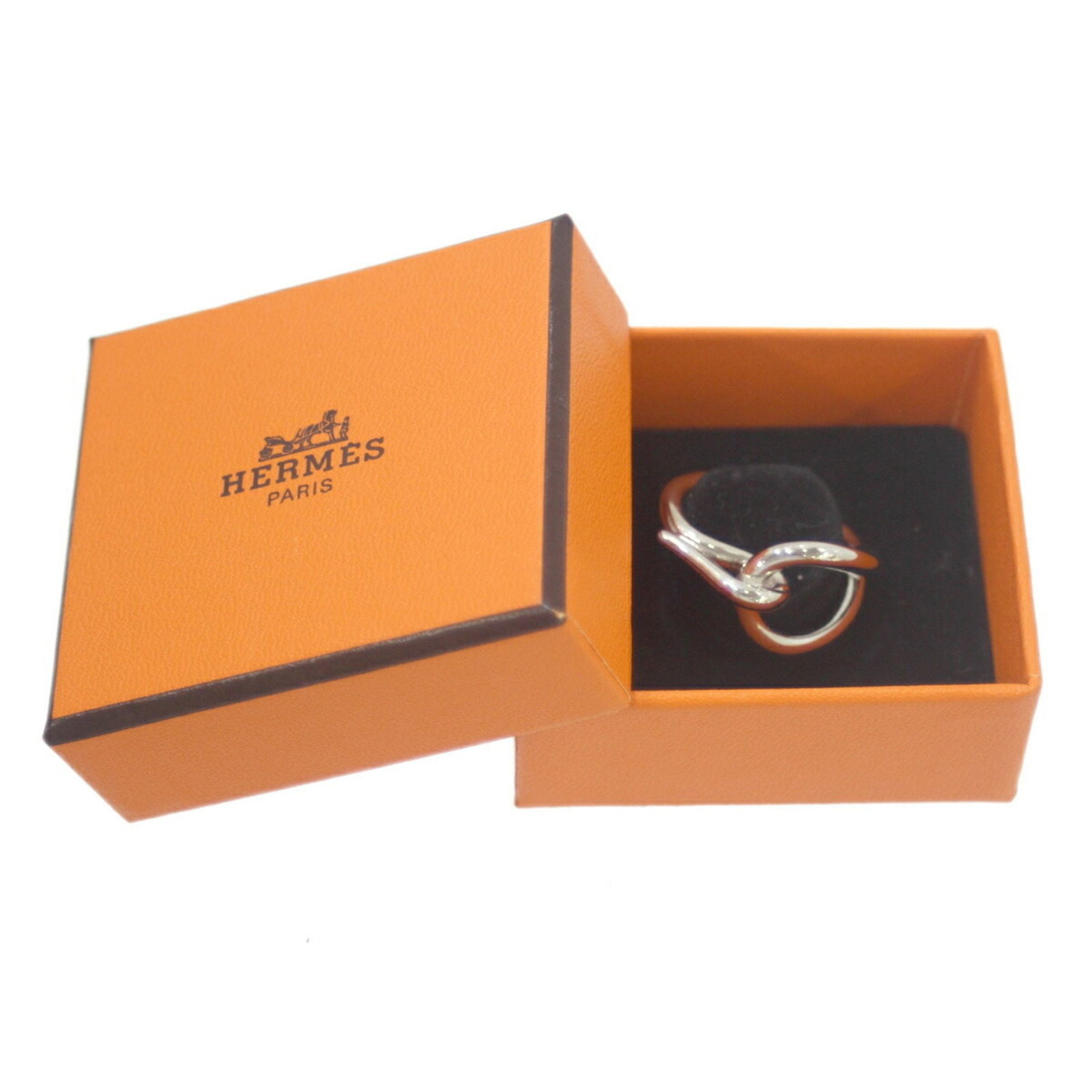 HERMES Scarf ring silver special box: HERMES Scarf ring silver special box Brand: Hermes Type: Scarf ring Color: Silver Condition: Used (good) The MYNT Guarantee: All items in this auction are guaranteed to be 100% authentic. At Your Serv