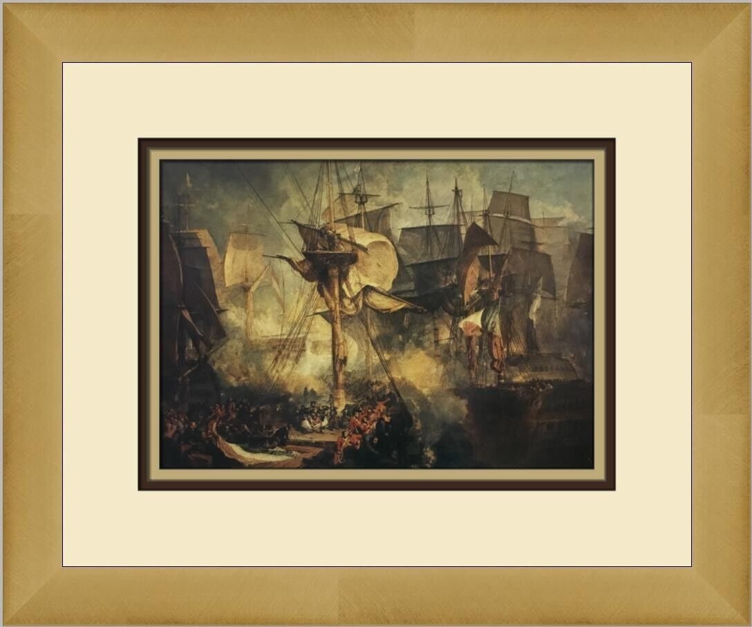 Joseph Turner The Battle of Trafalga Custom Framed Print: Joseph Turner The Battle of Trafalga Custom Framed Print Type: Print Artist: Joseph Mallord William Turner Theme: Art Subject: The Battle of Trafalga Production Technique: Lithography Original/License