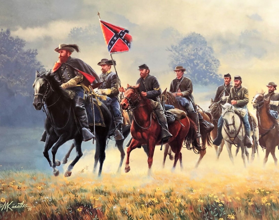 Mort Kunstler Civil War Print Stuarts Ride Around McClellan Custom Framed: Mort Kunstler Civil War Print Stuarts Ride Around McClellan Custom Framed Artist: Mort Kunstler Mort Kunstler Unit Of Sale: Single-Piece Work Size: Small (up to 12in.) Date Of Creation: Unknown Item L