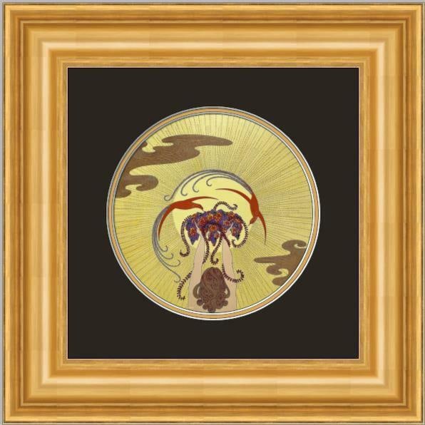 Erte - Noon Custom Gallery Framed Print: Erte - Noon Custom Gallery Framed Print Type: Print Artist: Erte Theme: Art Subject: Figures Production Technique: Lithography Framing: Matted & Framed Features: Framed Matted Region Of Origin: usa It