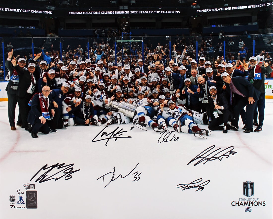 Avalanche (6) MacKinnon Landeskog +4 Signed 16x20 Photo LE #1/100 Fanatics: Avalanche (6) MacKinnon Landeskog +4 Signed 16x20 Photo LE #1/100 Fanatics Sport: Hockey Product: Photo Original/Reprint: Original Player: Nathan MacKinnon Cale Makar Mikko Rantanen Gabriel Landeskog