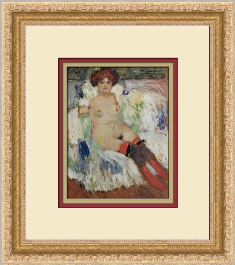 Pablo Picasso Nude with Red Stockings Custom Framed Print: Pablo Picasso Nude with Red Stockings Custom Framed Print Type: Print Artist: Pablo Picasso Theme: Art Subject: Nude with Red Stockings Production Technique: Offset Lithograph Original/Licensed Reprin