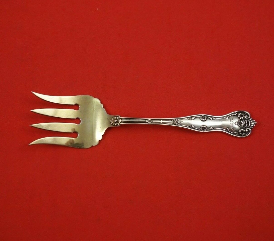 Frank Smith Sterling Silver Sardine Fork Gold Washed 5 3/4" Silverware: Frank Smith Sterling Silver Sardine Fork Gold Washed #2 5 3/4" Silverware Frank smithsterling silver sardine fork gold washed 5 3/4" by frank smith. It is monogrammed (monos vary) and is in excellent