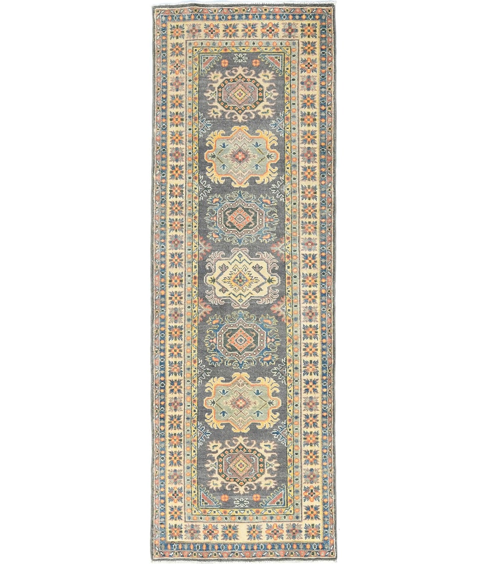 3X8 Kazak Oriental Runner Rug Geometric Tribal Hallway Kitchen Carpet 27X80: 3X8 Kazak Oriental Runner Rug Geometric Tribal Hallway Kitchen Carpet 27X80 Free continental US Shipping Type: Runners Color: Gray Cream Brown Pastel Orange Blue Pastel Yellow etc Size: 2"7 X 8"0 Prod