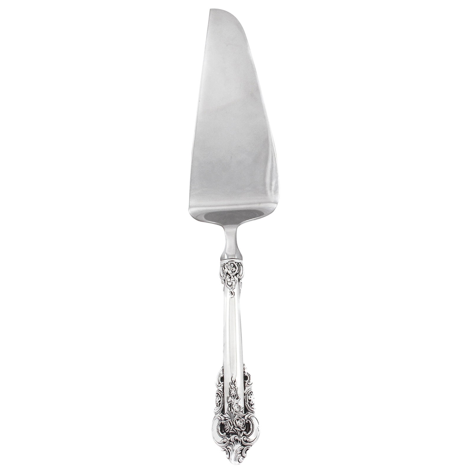Grande Baroque Sterling Server: Grande Baroque Sterling Server Creator: Wallace Silversmiths (Manufacturer) Dimensions: Height: 11 in (27.94 cm)Diameter: 4 in (10.16 cm) Materials and Techniques: Sterling Silver Place of Origin: Uni