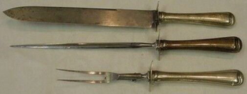Old French by Gorham Sterling Silver Roast Carving Set 3-Piece: Old French by Gorham Sterling Silver Roast Carving Set 3-Piece Old french by gorham sterling silver hollow handles with stainless blade and implements roast carving set, 3-piece consisting of: 1- roas