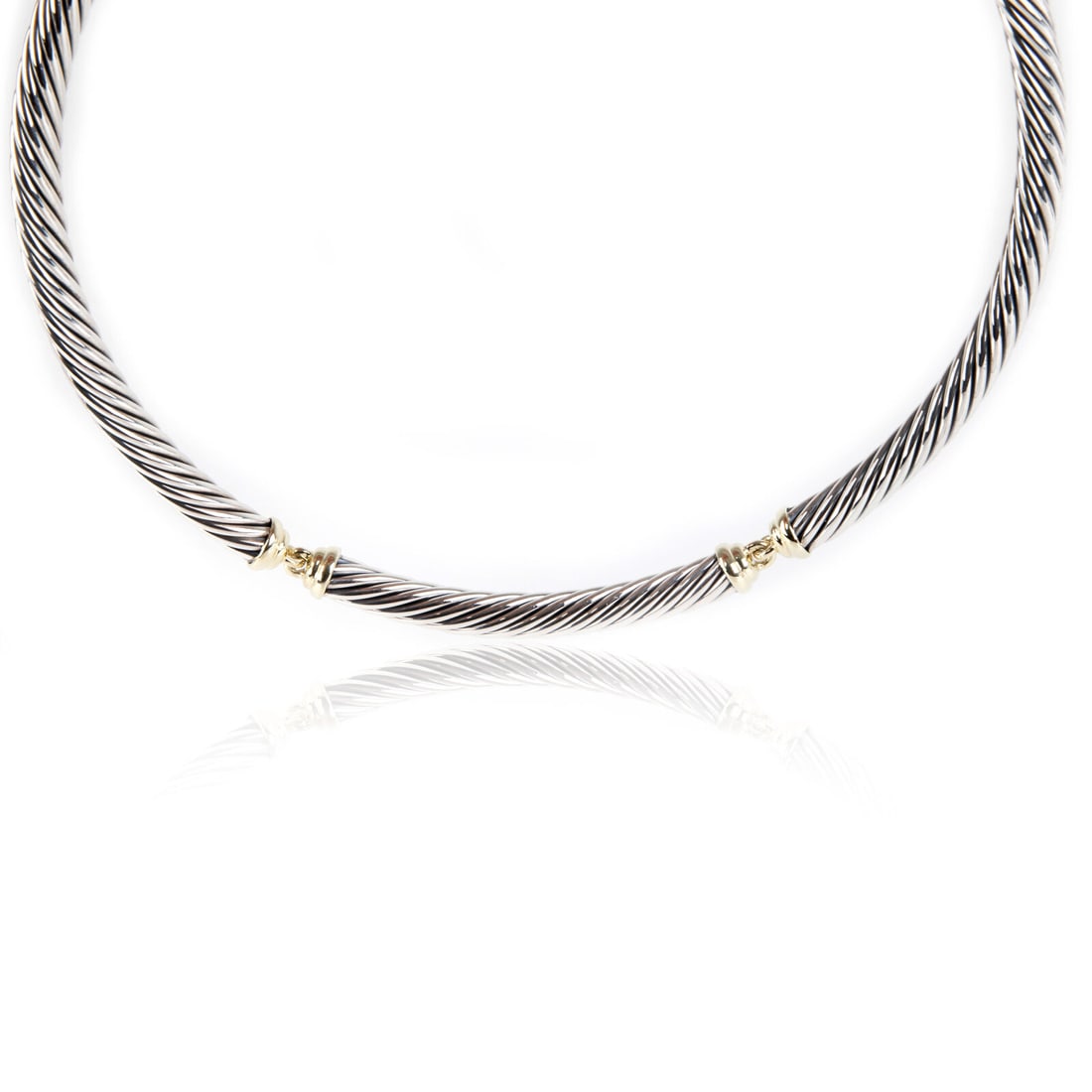 David Yurman Twotone 7 Mm Metro Hinged Cable Choker Necklace Auction