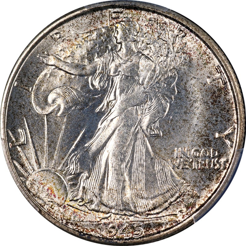 1945-S Walking Liberty Half PCGS MS65 Nice Eye Appeal Fantastic Luster: 1945-S Walking Liberty Half PCGS MS65 Nice Eye Appeal Fantastic Luster Certification: PCGS Circulated/Uncirculated: Uncirculated Mint Location: San Francisco Grade: MS65 Composition: Silver Certificat