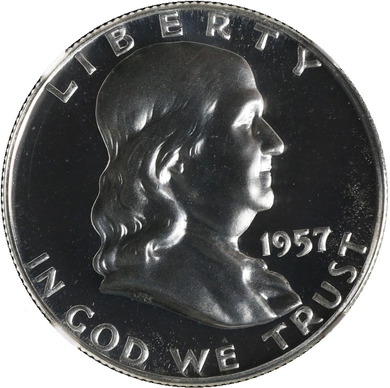 1957-P Franklin Half Dollar Proof NGC PF67 Cameo Superb Eye Appeal STOCK: 1957-P Franklin Half Dollar Proof NGC PF67 Cameo Superb Eye Appeal STOCK Certification: NGC Circulated/Uncirculated: Circulated Grade: PF67 Mint Location: Philadelphia Composition: Silver Certificatio