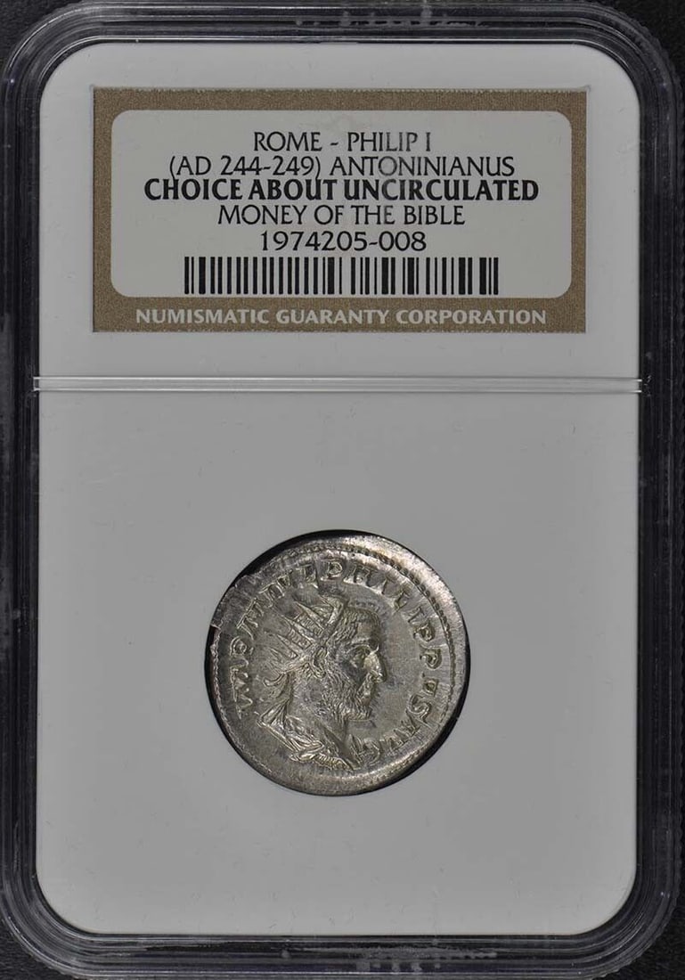 Philip I AD 244-249 ROMAN EMPIRE AR Double-Denarius NGC AU55: Philip I AD 244-249 ROMAN EMPIRE AR Double-Denarius NGC AU55 Certification: NGC Grade: AU55 Certification Number: 1974205008 Denomination: Ancient Roman Date: NONE Pre-Owned The Mynt Guarantee: All it
