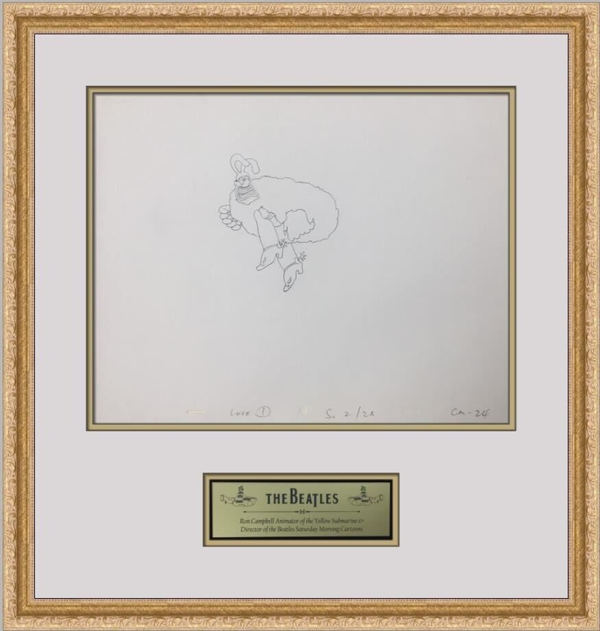 Original 1968 Beatles Chief Blue Meanie CM24 Original Animation Drawing Framed: Original 1968 Beatles Chief Blue Meanie CM24 Original Animation Drawing Framed Animation Studio: King Features Signed By: Ron Campbell Character: Chief Blue Meanie Tradition: Western Animation Title: 
