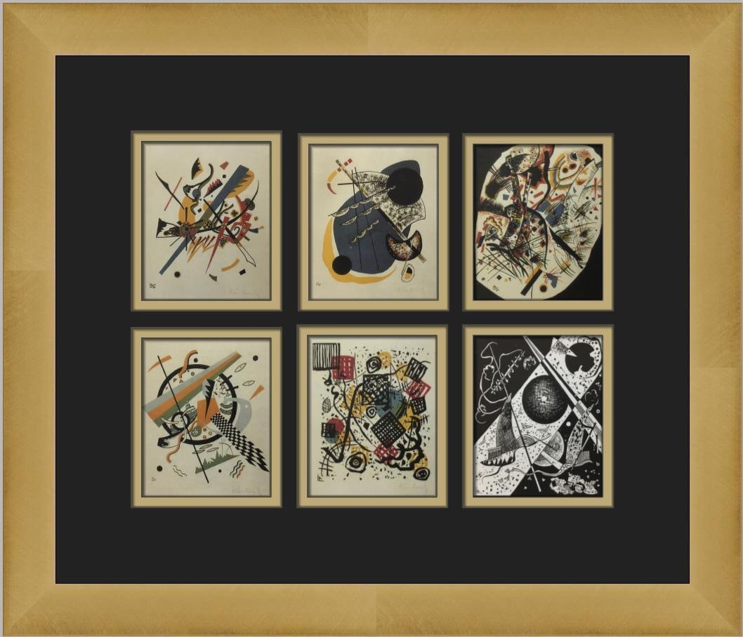 Wassily Kandinsky Small World I-VI Custom Framed Print: Wassily Kandinsky Small World I-VI Custom Framed Print Size: Medium Region Of Origin: United States Artist: Wassily Kandinsky Production Technique: Offset Lithograph Framing: Matted & Framed Style: Ab