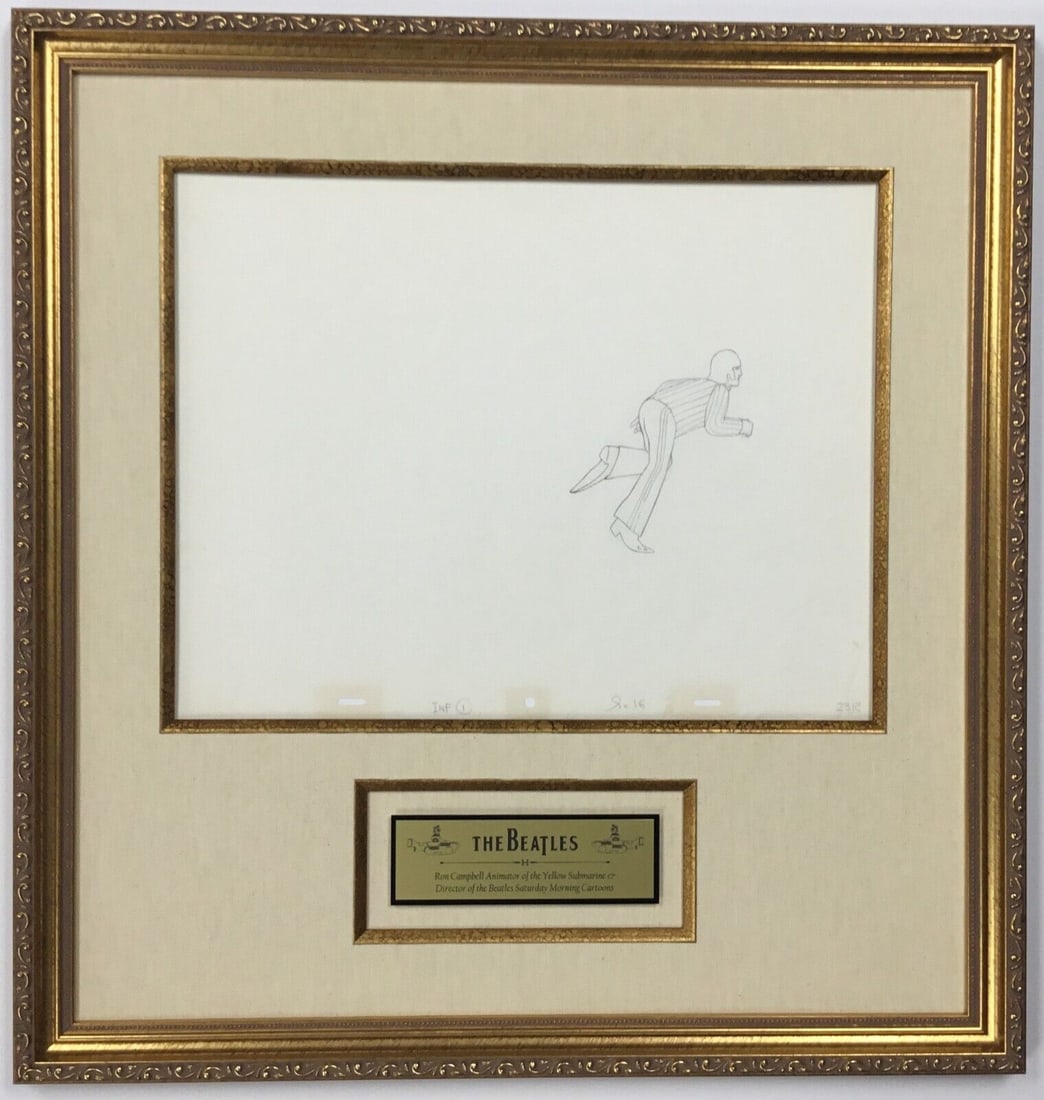 Original 1968 Beatles Yellow Submarine Production Drawing Ringo 23R LOA: Original 1968 Beatles Yellow Submarine Production Drawing Ringo 23R LOA Animation Studio: King Features Signed By: Ron Campbell Character: Ringo Starr Tradition: Western Animation Title: Yellow Submar
