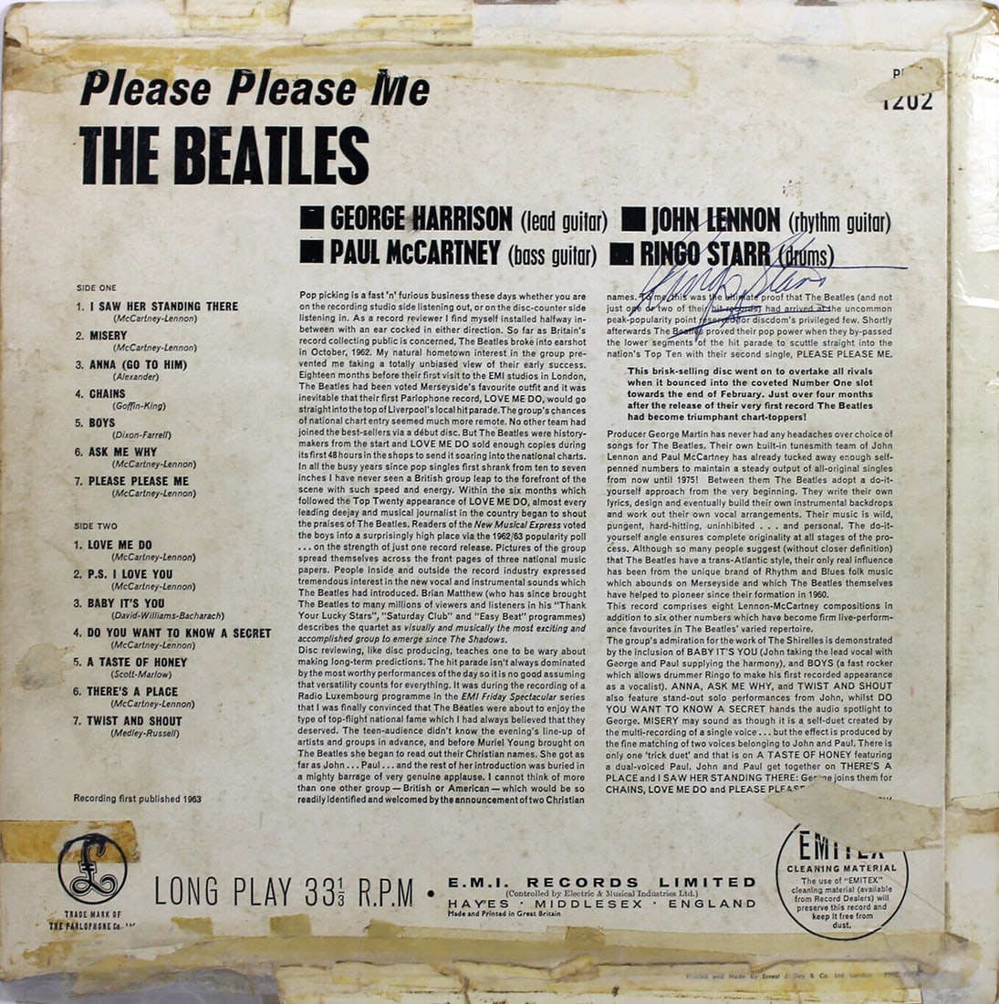 Ringo Starr The Beatles Signed Please Please Me Album Cover BAS #A81093: Ringo Starr The Beatles Signed Please Please Me Album Cover BAS #A81093 Industry: Music Object Type: Record Original/Reproduction: Original Autograph Authentication: BAS Product Coa: BAS Product Signe