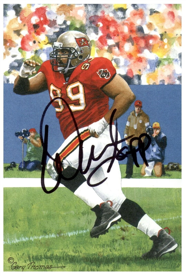 Warren Sapp Signed Goal Line Art Card GLAC Autographed Bucs PSA/DNA: Warren Sapp Signed Goal Line Art Card GLAC Autographed Bucs PSA/DNA Sport: Football-NFL Product: GLAC Original/Reprint: Original Player: Warren Sapp Team: Bucs Autograph Authentication: Professional S