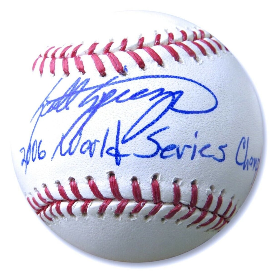 Scott Spiezio Signed Autographed MLB Baseball 2006 WS Champs Angels JSA: Scott Spiezio Signed Autographed MLB Baseball 2006 WS Champs Angels JSA Sport: Baseball Product: Ball Original/Reprint: Original Player: Scott Spiezio Team: Anaheim Angels Autograph Authentication: Ja