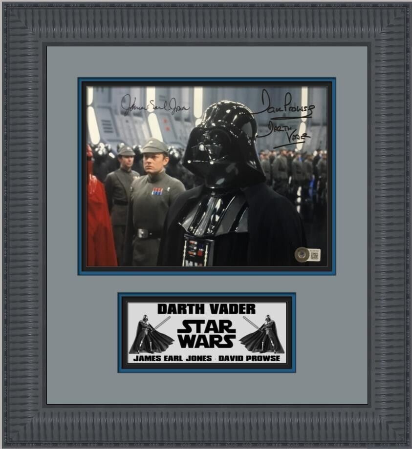 James Earl Jones David Prowse Darth Vader Star Wars Custom Framed Disply Beckett: James Earl Jones David Prowse Darth Vader Star Wars Custom Framed Disply Beckett Convention/Event: Star Wars Movie: VI:Return of the Jedi Series: Star Wars Signed By: David Prowse and James Earl Jones