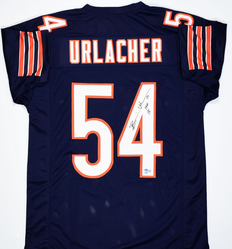 Brian Urlacher Autographed Blue Pro Style Jersey w/ HOF- Beckett W Hologram: Brian Urlacher Autographed Blue Pro Style Jersey w/ HOF- Beckett W Hologram Sport: Football Product: Jersey Original/Reprint: Original Player: Brian Urlacher Team: Chicago Bears Autograph Authenticati