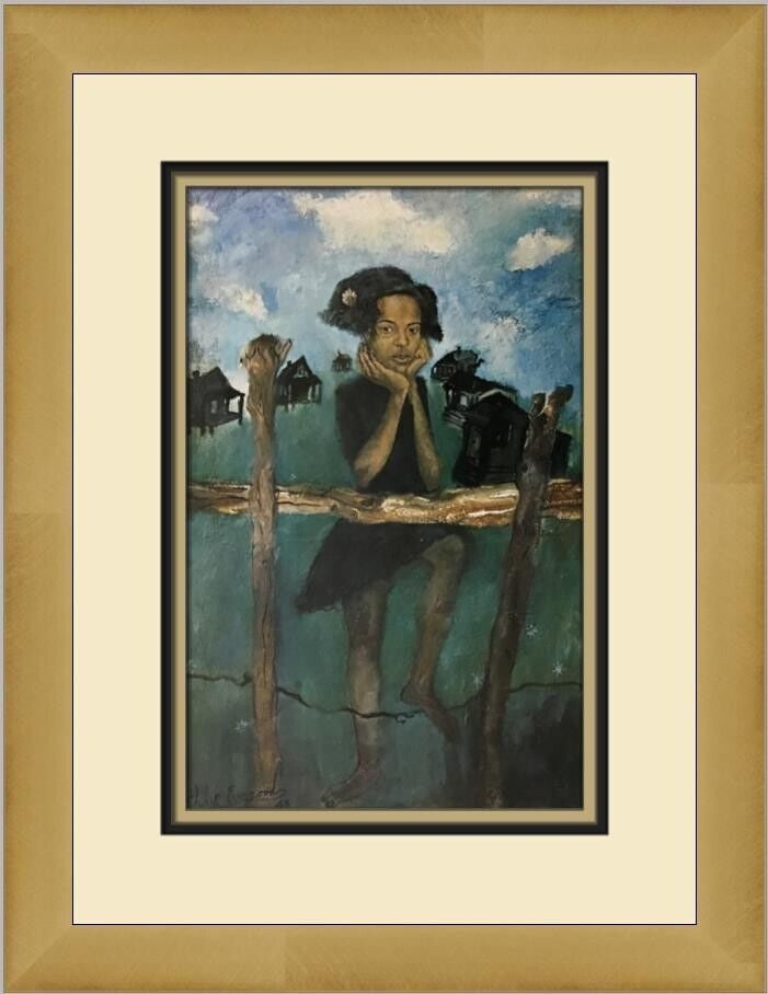 Philip Evergood Her World Custom Framed Print: Philip Evergood Her World Custom Framed Print Unit Of Sale: Single-Piece Work Artist: Philip Evergood Size: Medium Custom Bundle: No Item Length: 13 in Region Of Origin: united states Framing: Matted 