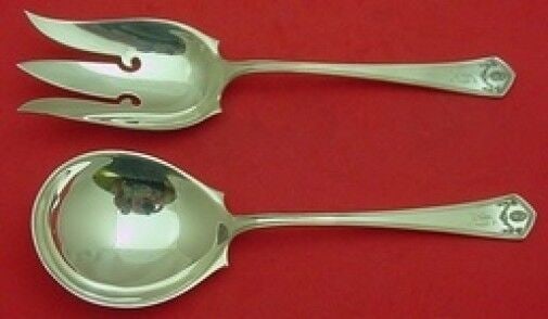 Georgian Garland by Frank Smith Sterling Salad Serving Set All Sterling 8 7/8": Georgian Garland by Frank Smith Sterling Salad Serving Set All Sterling 8 7/8" Georgian garland by frank smith sterling silver salad serving set all sterling 8 7/8" in the pattern georgian garland by