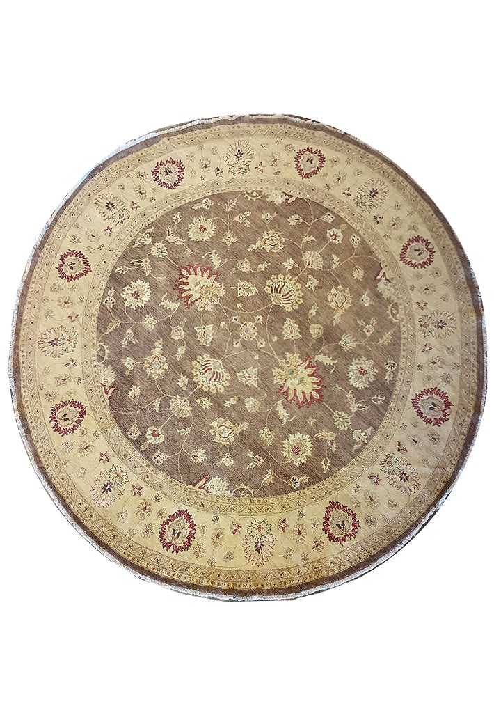 12 x 12 ROUND Handmade Chobi Rug BROWN: 12 x 12 ROUND Handmade Chobi Rug BROWN Free continental US Shipping Size in Feet: Width: 12.1 x Length: 12.1 Size in Inches: Width: 145 in x Length: 145 in Rug Type: Area Rug Colors: brown Beige Weave