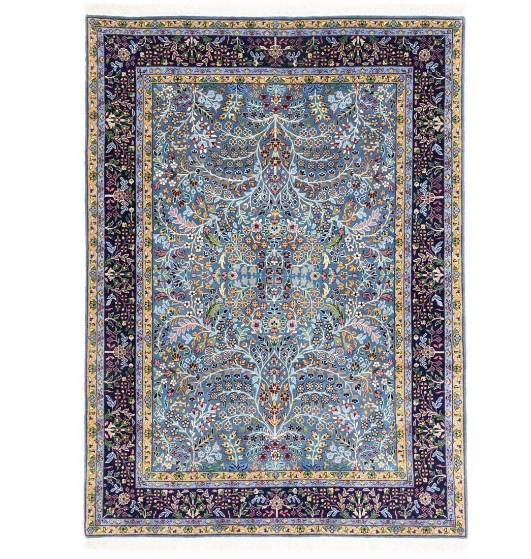 Blue Navy Floral Design Kirman 6X8 Oriental Rug Home Office Wool Carpet: Blue Navy Floral Design Kirman 6X8 Oriental Rug Home Office Wool Carpet Free continental US Shipping Type: Area Rugs Color: Blue Dark Navy Pink Maroon Cream Green Brown Beige etc Size: 5"9 X 7"10 Ft M