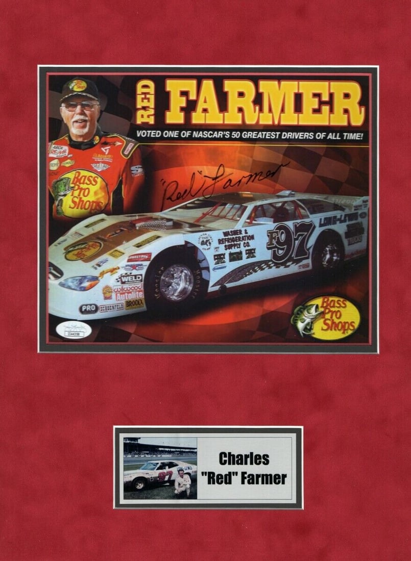 Charles Red Farmer Signed Autograph Matted 8X10 Photo NASCAR Driver JSA: Charles Red Farmer Signed Autograph Matted 8X10 Photo NASCAR Driver JSA Sport: Racing-NASCAR Product: Photo Original/Reprint: Original Player: Charles Red Farmer Autograph Authentication: James Spence