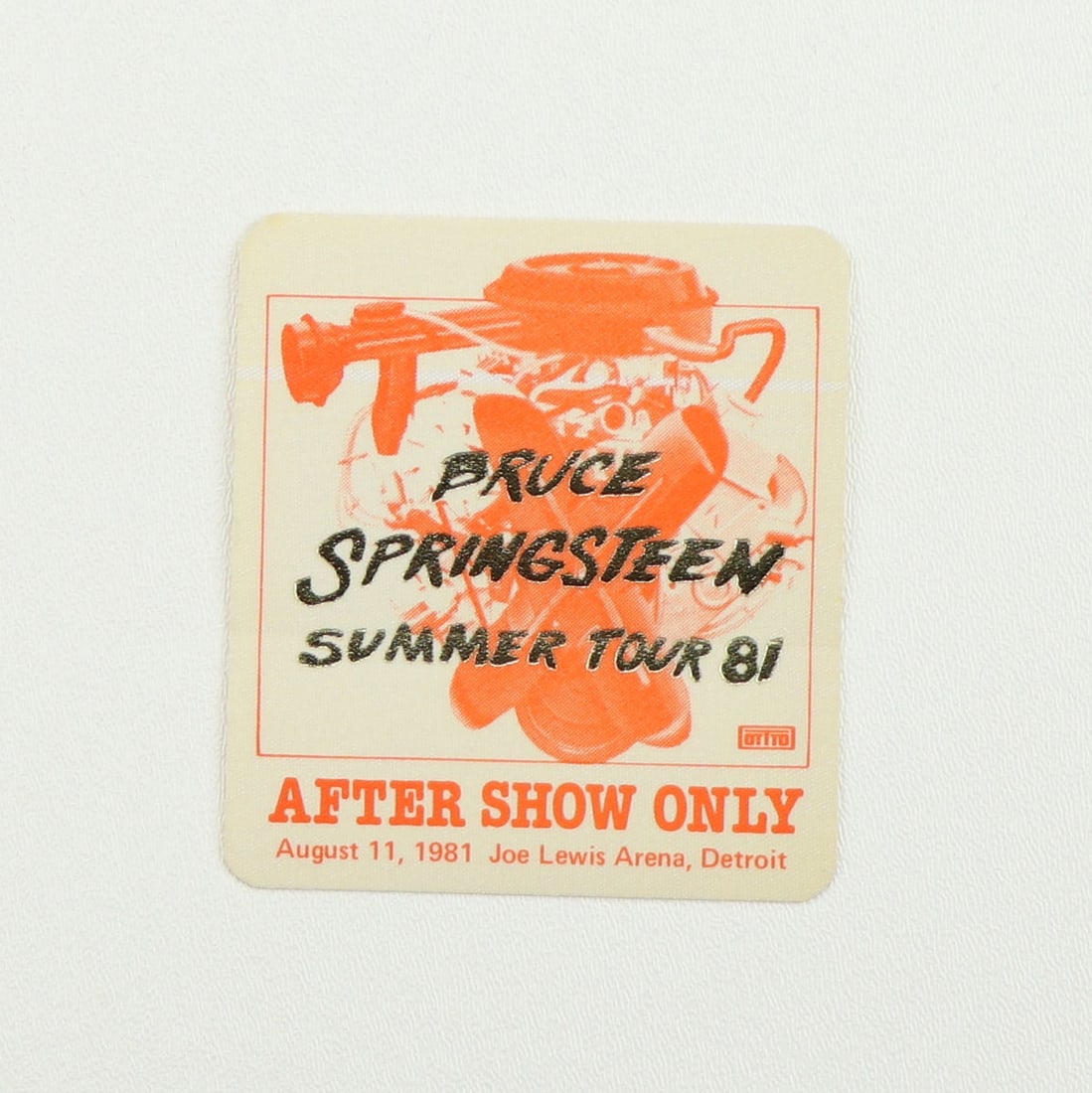 1981 Bruce Springsteen Summer Tour Aftershow Backstage Pass: 1981 Bruce Springsteen Summer Tour Aftershow Backstage Pass Original 1981 Bruce Springsteen Summer Tour Aftershow Backstage Pass . This is a true vintage pass, not a modern reproduction. Pass is in ex