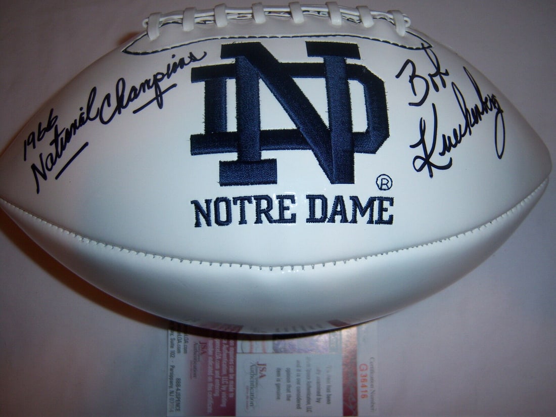 BOB KUECHENBERG NOTRE DAME DOLPHINS JSA/COA SIGNED FOOTBALL: BOB KUECHENBERG NOTRE DAME DOLPHINS JSA/COA SIGNED FOOTBALL Sport: Football-NFL Product: Ball Original/Reprint: Original Autograph Type: Collectible Autographs Pre-Owned The MYNT Guarantee: While the 