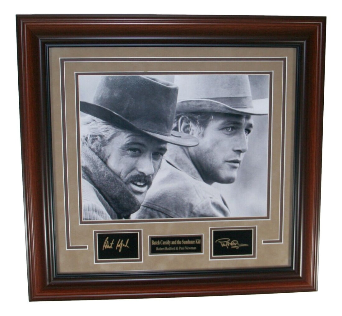 Butch Cassidy and the Sundance Kid Robert Redford & Paul Newman Framed Photo: Butch Cassidy and the Sundance Kid Robert Redford & Paul Newman Framed Photo Industry: Movies Size: 21 x 22 Object Type: Photograph Style: Black & White Original/Reproduction: Reproduction Pre-Owned W