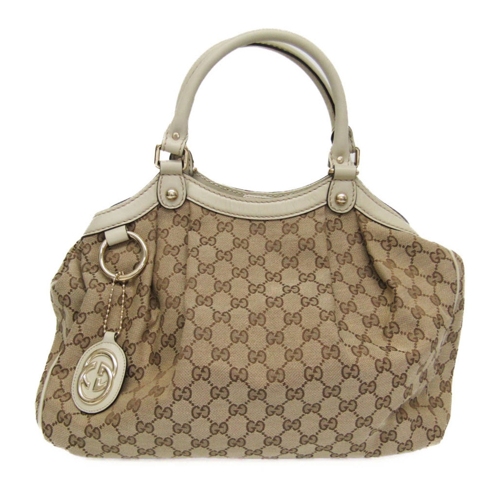 Gucci Guccissima Sookie 211944 Women's Leather Canvas Handbag Beige Brown Cream: Gucci Guccissima Sookie 211944 Women's Leather Canvas Handbag Beige Brown Cream Brand: Gucci Line: Guccissima Model: Sookie 211944 Country of Origin: Italy Type: Handbag Material: Leather Canvas Leath