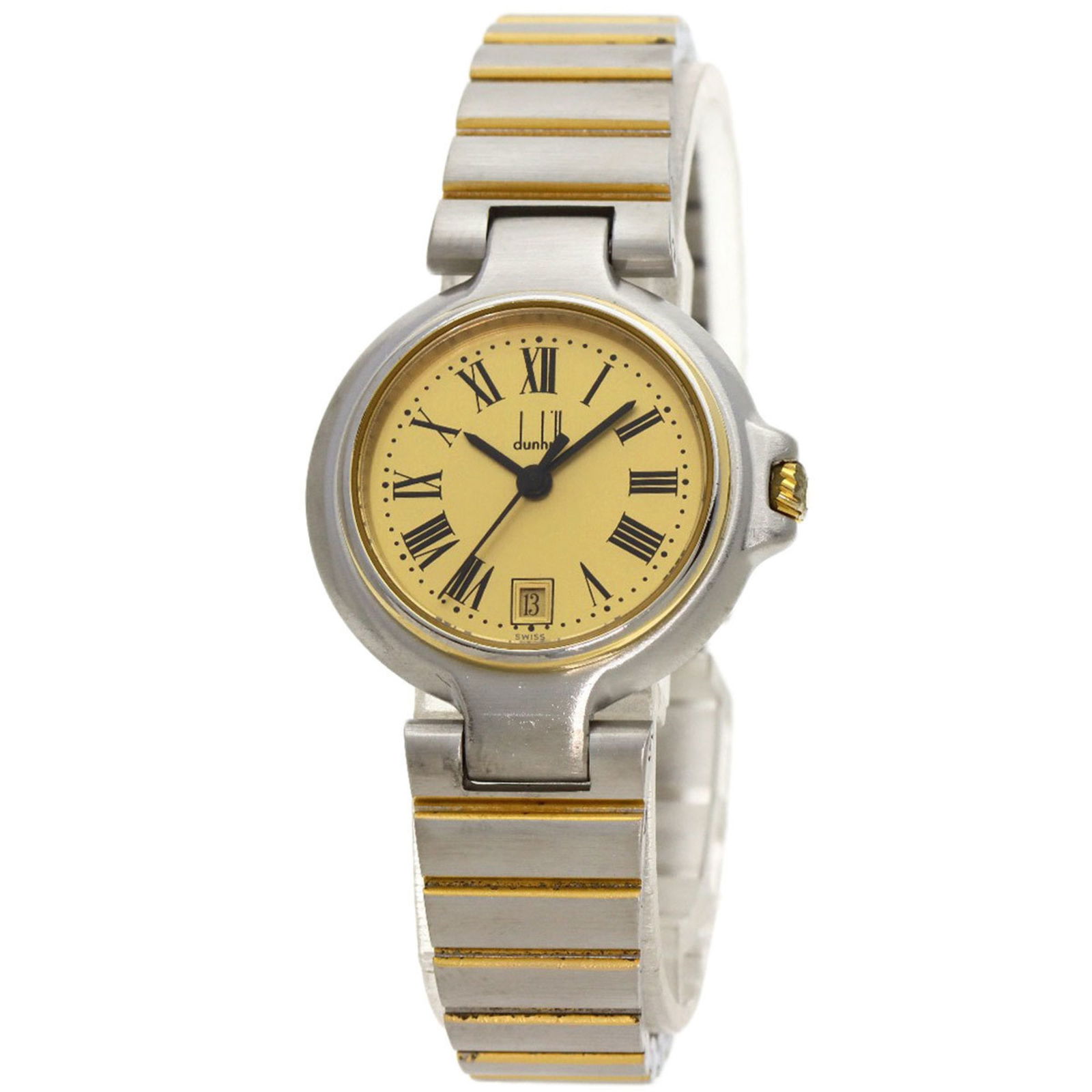 Dunhill Millennium Watch Stainless Steel/SSxGP Ladies: Dunhill Millennium Watch Stainless Steel/SSxGP Ladies Brand: Dunhill Line: Millennium Type: Wristwatch Gender: Women Display: Analog Material (Case): Stainless steel Material (Band): Gold plated Stain