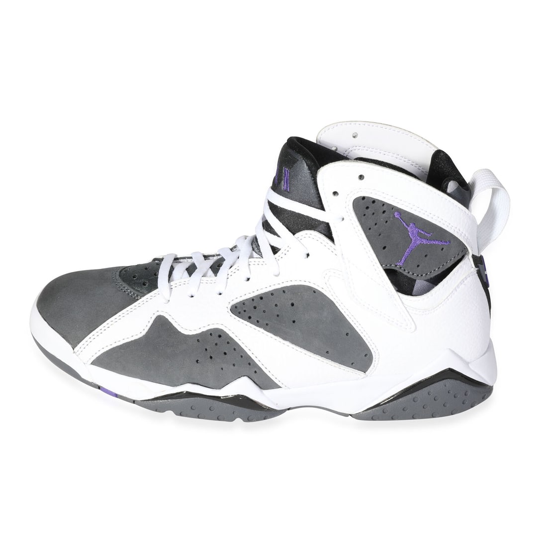 Air Jordan - Air Jordan 7 Retro Flint 2021 (9 US): Air Jordan - Air Jordan 7 Retro Flint 2021 (9 US) With Original Box/Packaging: Yes With Papers: No Handbag Accessories: Other Material: Leather;Suede Color: Gray;Purple;White Year Manufactured: 2020 T