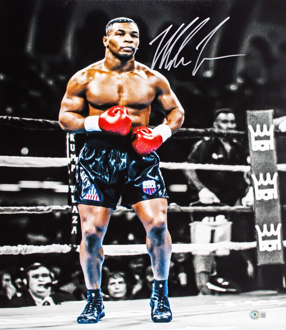 Mike Tyson Signed 16x20 Vertical Spotlight Photo Autographed BAS: Mike Tyson Signed 16x20 Vertical Spotlight Photo Autographed BAS Sport: Boxing Product: Photo Original/Reprint: Original Player: Mike Tyson Autograph Authentication: Beckett Product Coa: Beckett Produ