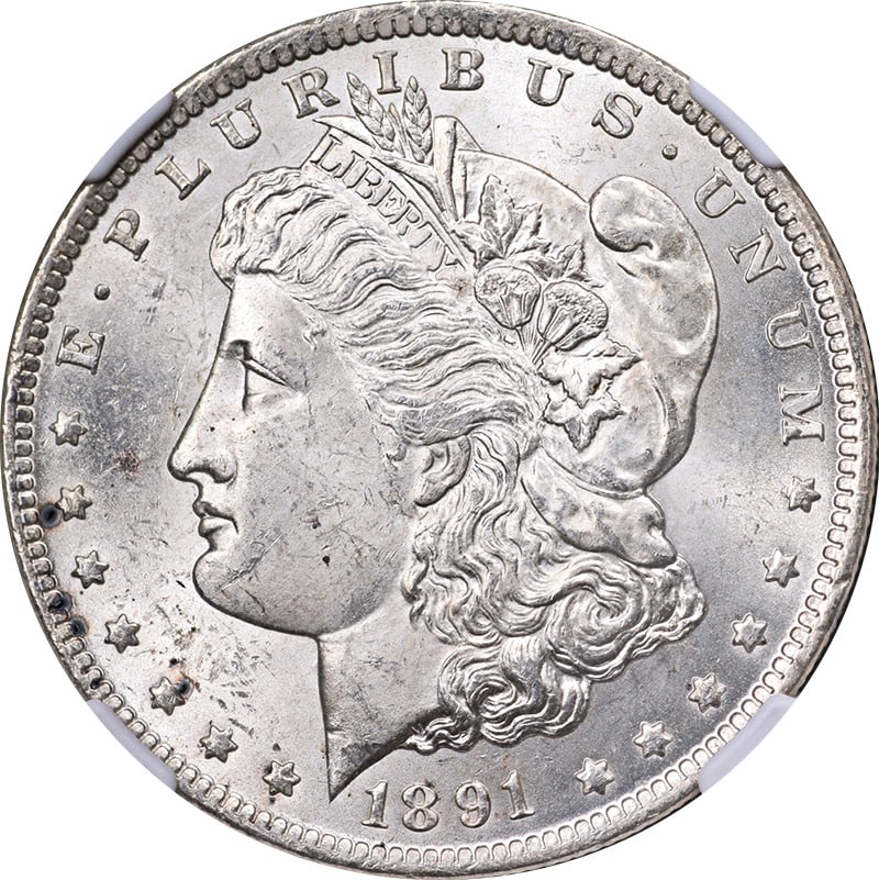 1891-CC Morgan Silver Dollar VAM 3 Spitting Eagle NGC MS62 Fantastic Luster: 1891-CC Morgan Silver Dollar VAM 3 Spitting Eagle NGC MS62 Fantastic Luster Certification: NGC Circulated/Uncirculated: Uncirculated Composition: Silver Mint Location: Carson City Grade: MS62 Certific