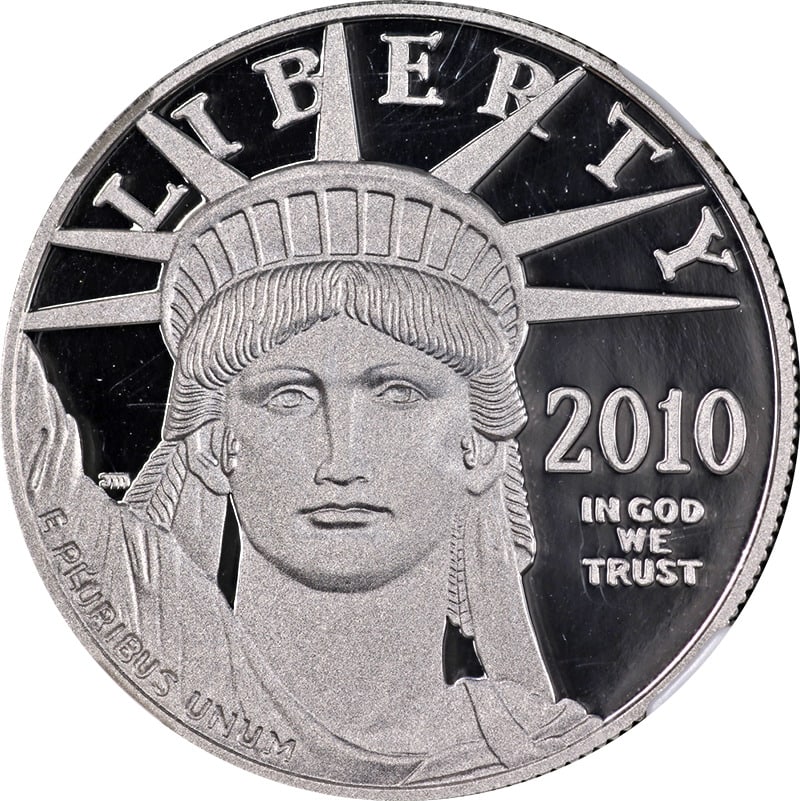 2010-W Platinum American Eagle $100 NGC PF70 Ultra Cameo Early Releases Label: 2010-W Platinum American Eagle $100 NGC PF70 Ultra Cameo Early Releases Label Certification: NGC Grade: PF70 Ultra Cameo Certification Number: 1217158-004 Composition: Platinum Year: 2010 Pre-Owned Th
