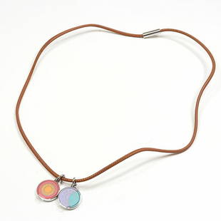 Hermes Pendant Eclipse Acidure Necklace Clous de Sel Sun Moon Lacquered Metal Leather: Hermes Pendant Eclipse Acidure Necklace Clous de Sel Sun Moon Lacquered Metal Leather Brand: Hermes Line: Clous Country of Origin: France Necklace Type: Necklace Gender: Women Material: Lacquer