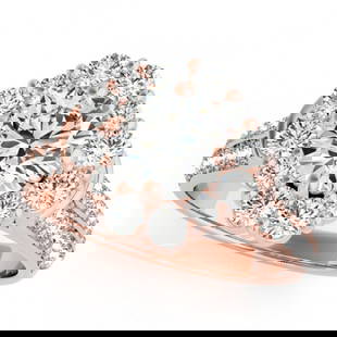 2 ctw Certified VS/SI Diamond Halo Ring 18k Rose Gold: 2 ctw Certified VS/SI Diamond Halo Ring 18k Rose Gold 2 ctw Certified VS/SI Diamond Halo Ring 18k Rose Gold Designer Brand Luxury Jewelrymade in the USA Suggested Retail Price: $13350 .Item: