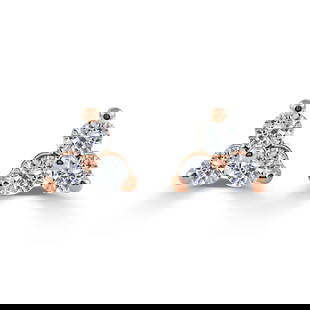 14k Rose Gold 1/4 Ctw Trio Diamond Stud Earrings: 14k Rose Gold 1/4 Ctw Trio Diamond Stud Earrings Side Stone Weight (Cts): 0.24 Gender: Women"s Metal: Rose Gold Total Carat Weight: 0.24 Metal Purity: 14KT Diamond Clarity Grade: Slightly Included