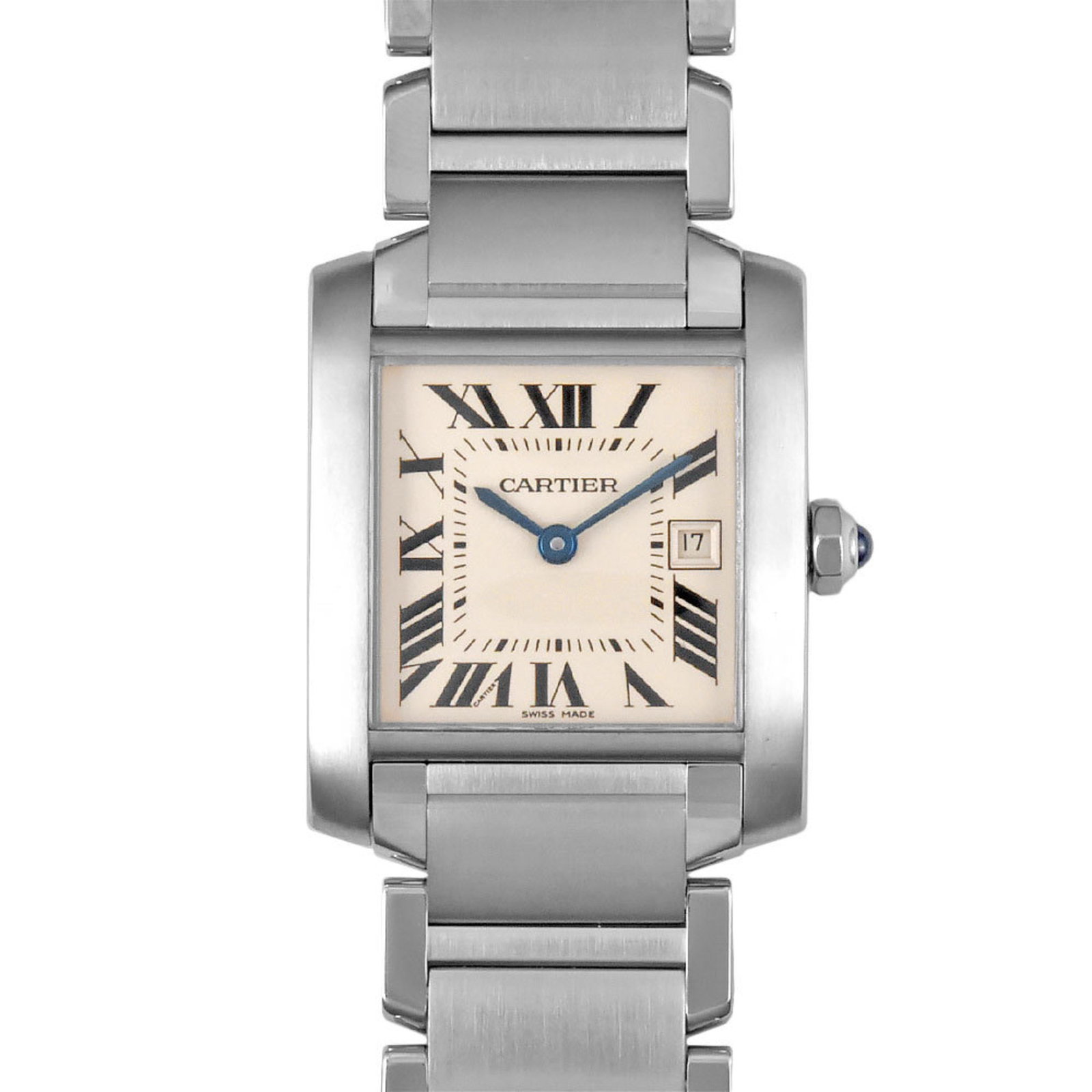 Cartier Tank Francaise MM SS Boys Watch Quartz Ivory Dial: Cartier Tank Francaise MM SS Boys Watch Quartz Ivory Dial Brand: Cartier Line: Tank Francaise Model: W51011Q3(2465) Type: Wristwatch Gender: Boys Material (Case): Stainless steel Material (Band): Stai