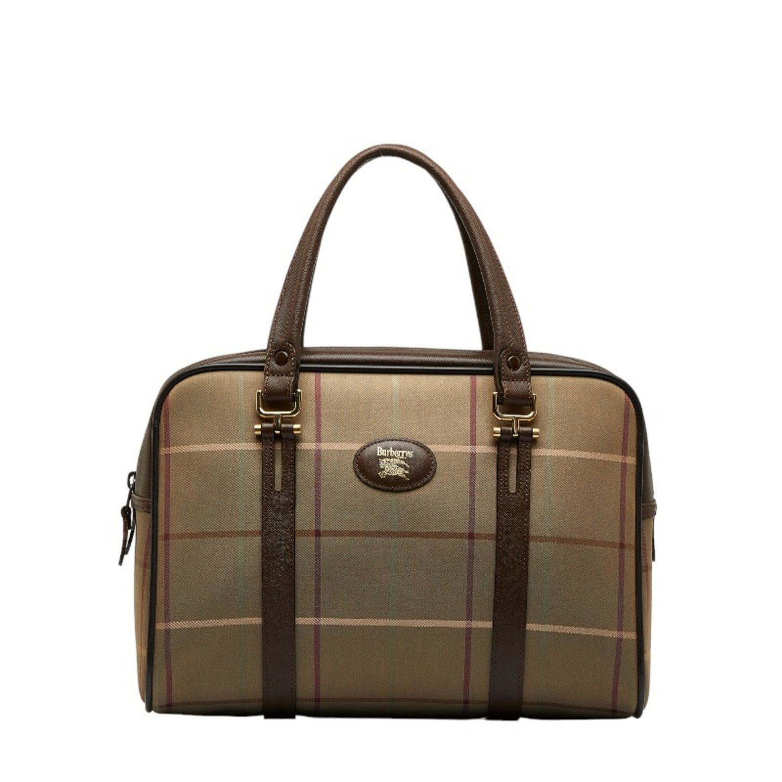 Burberry Horse Check Handbag Boston Bag Khaki Brown Canvas Leather Women's BURBERRY: Burberry Horse Check Handbag Boston Bag Khaki Brown Canvas Leather Women's BURBERRY Brand: Burberry Type: Boston bag Handbag Material: Canvas Canvas: Color: Khaki brown Yellow Closure: Open Outer Pock