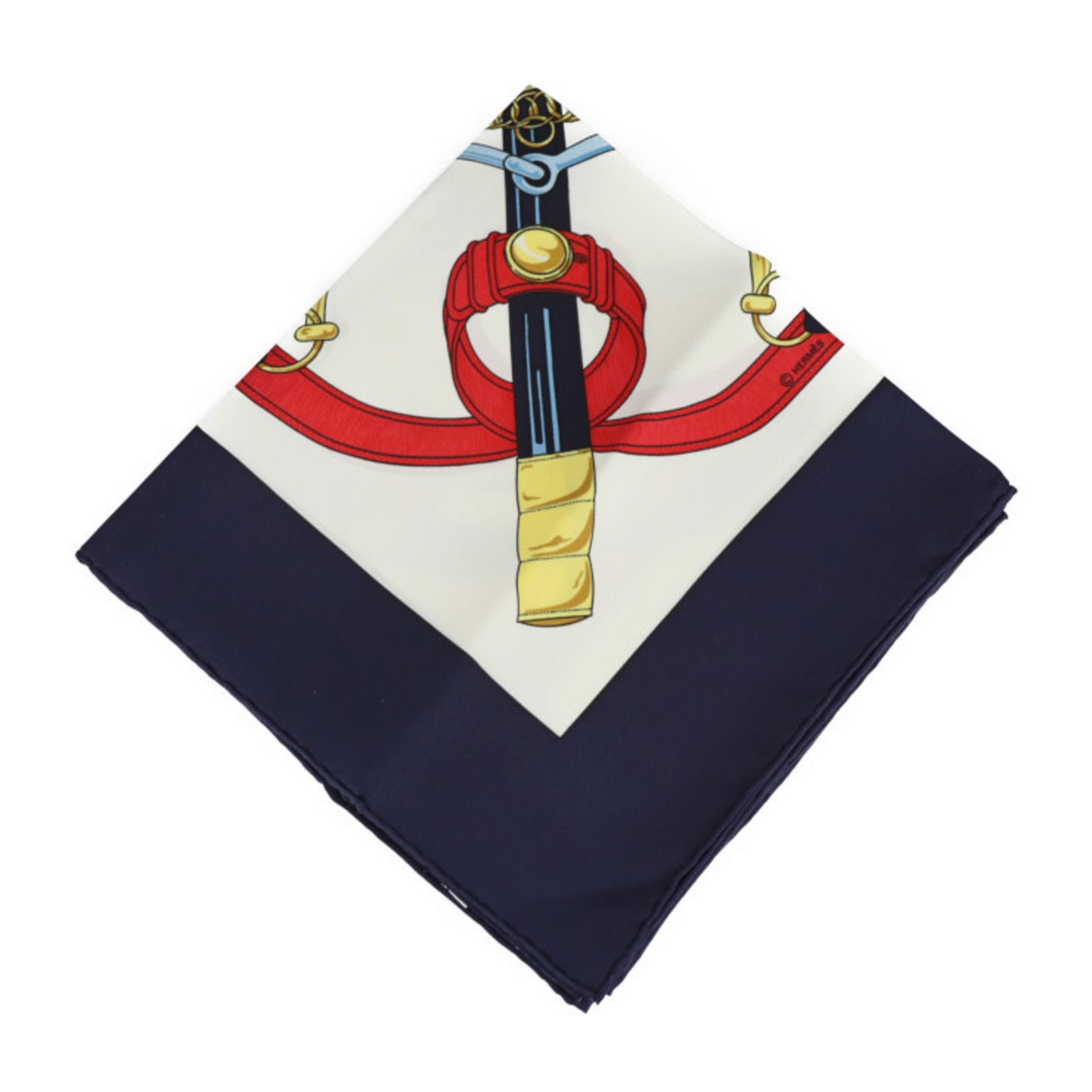 HERMES Eperon d'or Golden Spurs Carre90 Scarf Silk Blue Multicolor: HERMES Eperon d'or Golden Spurs Carre90 Scarf Silk Blue Multicolor Brand: Hermes Type: Scarf Gender: Women Color: Blue Multi-color Material: Silk Silk: Size (LxW): 90cm x 90cm / 35.43 x 35.43 Conditio