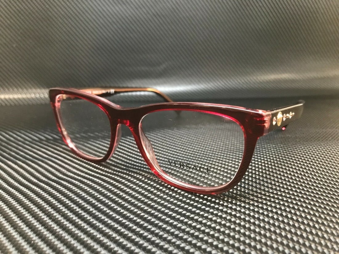 VERSACE VE3263B 5290 Transparent Red Square Womens 52 mm Eyeglasses: VERSACE VE3263B 5290 Transparent Red Square Womens 52 mm Eyeglasses Style: Square Type: Eyeglasses Frame Color: Red New The Mynt Guarantee: All items in this auction are guaranteed to be 100% authenti
