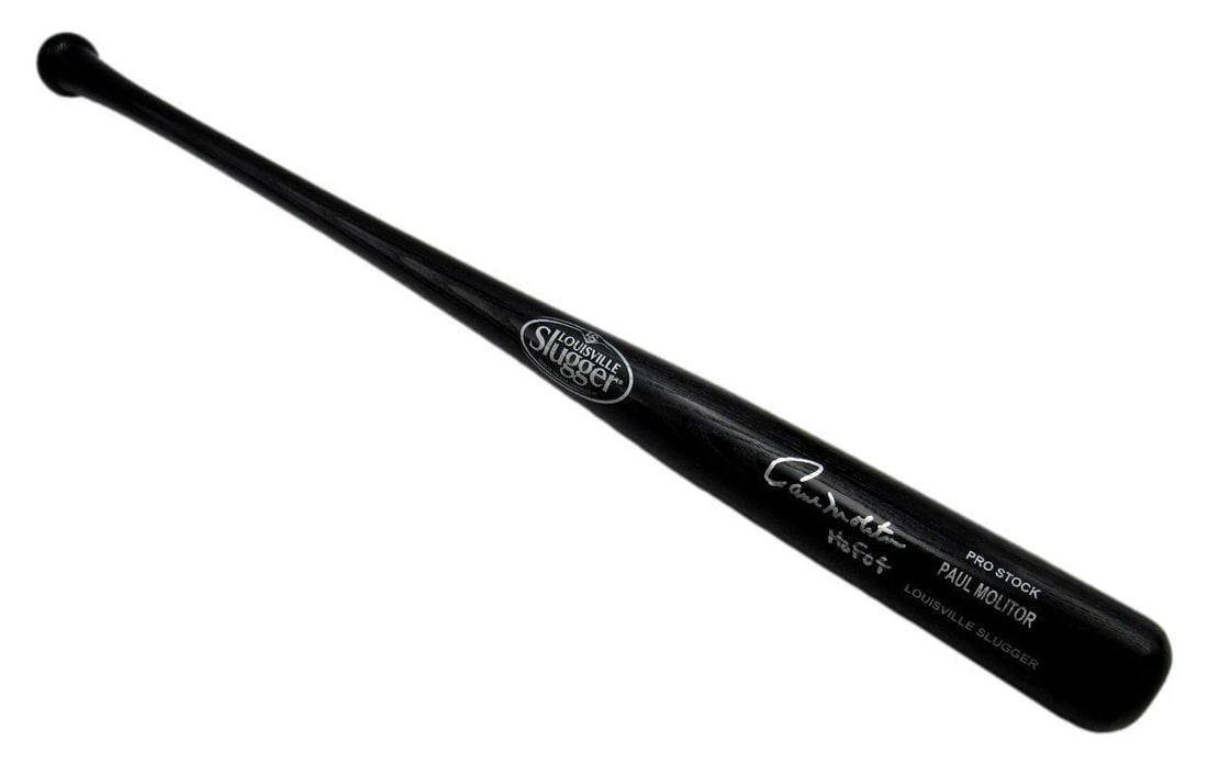 Paul Molitor HOF Autographed/Inscr Louisville Slugger Bat Brewers JSA 183639: Paul Molitor HOF Autographed/Inscr Louisville Slugger Bat Brewers JSA 183639 Sport: Baseball Product: Bat Original/Reprint: Original Autograph Authentication: Beckett Authentication Services (BAS) Sig