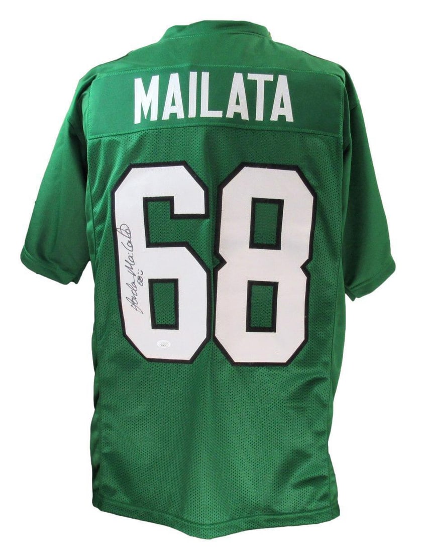 Jordan Mailata Signed Kelly Green Football Jersey Philadelphia Eagles JSA 183395: Jordan Mailata Signed Kelly Green Football Jersey Philadelphia Eagles JSA 183395 Sport: Football Product: Helmet Original/Reprint: Original Player: Saquon Barkley Team: New York Giants - Penn State Ni